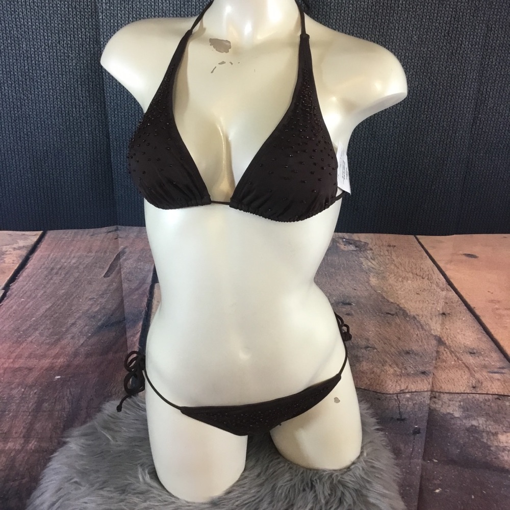 New H&M brown boho beaded bikini set